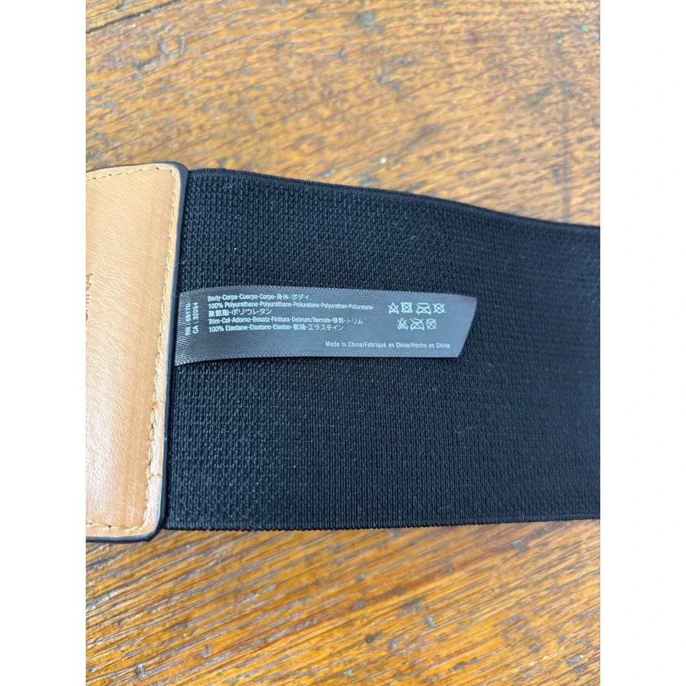 Anthropologie Remi Reid Black Braided Vegan Leather Wide Elastic Waist Belt S/M - Picture 6 of 9